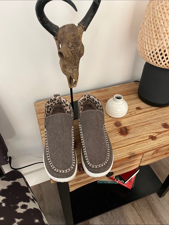 Hey Dude Shoes - Hey Dude Women's Slip-On Sneakers in brown with Leopard Lining
